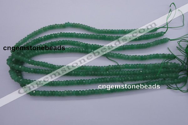 CAJ15 15.5 inches 4*6mm faceted rondelle green aventurine beads