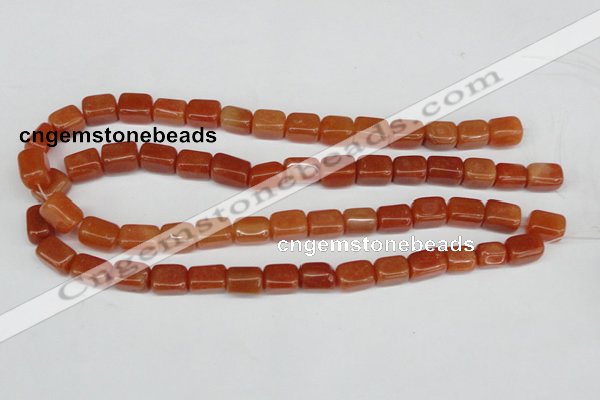 CAJ151 15.5 inches 10*13mm cuboid red aventurine jade beads