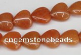 CAJ152 15.5 inches 12*12mm heart red aventurine jade beads