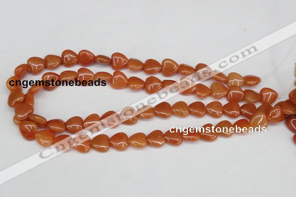 CAJ152 15.5 inches 12*12mm heart red aventurine jade beads