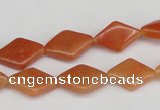 CAJ153 15.5 inches 10*15mm rhombic red aventurine jade beads