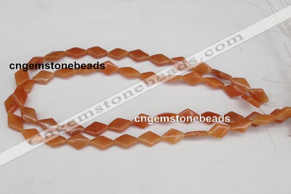 CAJ153 15.5 inches 10*15mm rhombic red aventurine jade beads