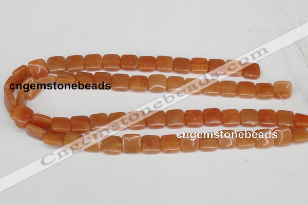 CAJ155 15.5 inches 12*12mm square red aventurine jade beads