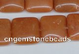 CAJ156 15.5 inches 20*20mm square red aventurine jade beads