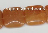 CAJ157 15.5 inches 25*25mm square red aventurine jade beads