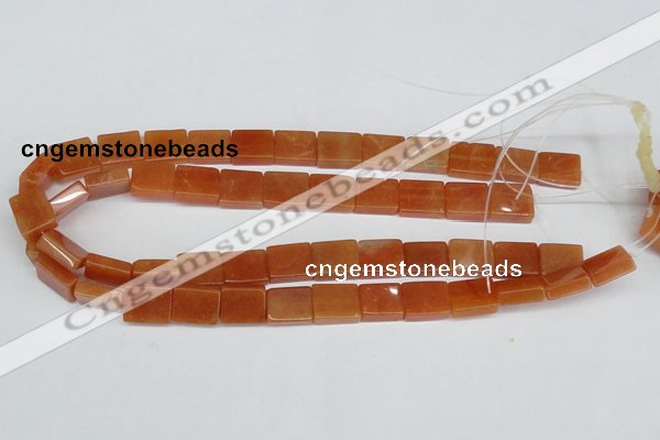 CAJ158 15.5 inches 12*15mm rectangle red aventurine jade beads