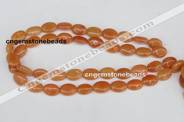 CAJ161 15.5 inches 13*18mm oval red aventurine jade beads