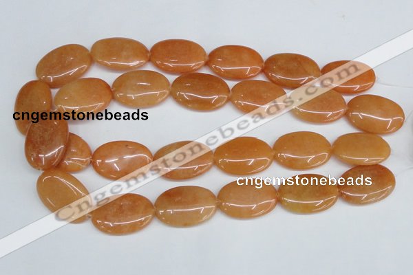 CAJ162 15.5 inches 20*30mm oval red aventurine jade beads