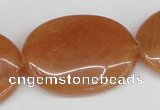 CAJ163 15.5 inches 25*35mm oval red aventurine jade beads