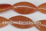 CAJ165 15.5 inches 15*30mm marquise red aventurine jade beads