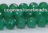 CAJ25 15.5 inches 14mm faceted round green aventurine beads