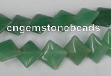 CAJ301 15.5 inches 10*10mm diamond green aventurine jade beads