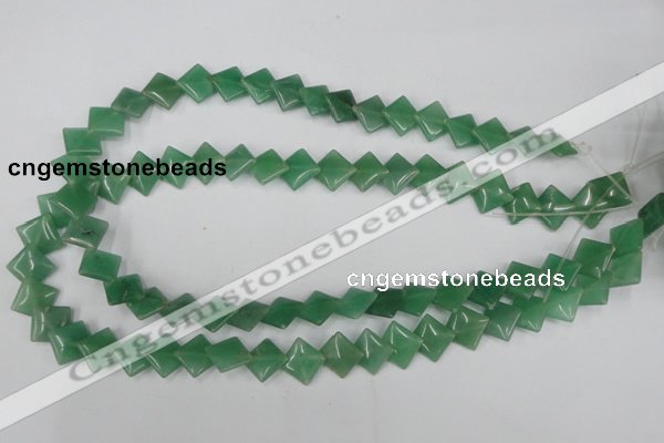 CAJ301 15.5 inches 10*10mm diamond green aventurine jade beads