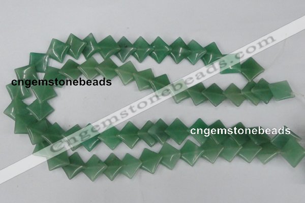 CAJ302 15.5 inches 14*14mm diamond green aventurine jade beads