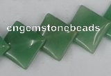 CAJ303 15.5 inches 18*18mm diamond green aventurine jade beads