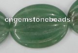 CAJ308 15.5 inches 30*40mm carved oval green aventurine jade beads