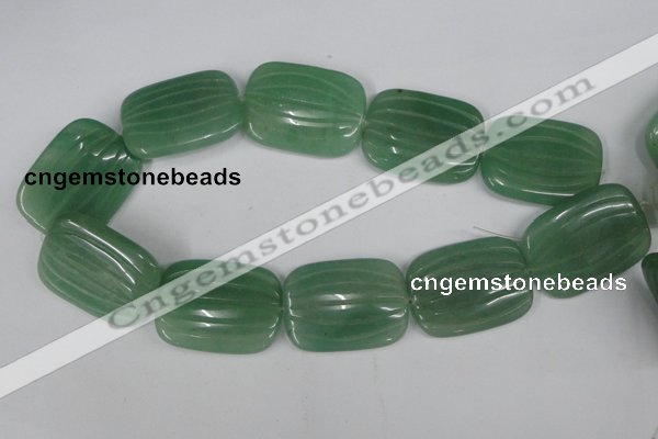 CAJ309 15.5 inches 30*40mm carved rectangle green aventurine jade beads