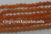 CAJ360 15.5 inches 4mm faceted round red aventurine beads wholesale