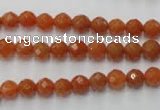 CAJ361 15.5 inches 6mm faceted round red aventurine beads wholesale