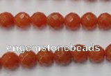 CAJ362 15.5 inches 8mm faceted round red aventurine beads wholesale