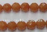 CAJ363 15.5 inches 10mm faceted round red aventurine beads wholesale