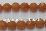 CAJ363 15.5 inches 10mm faceted round red aventurine beads wholesale