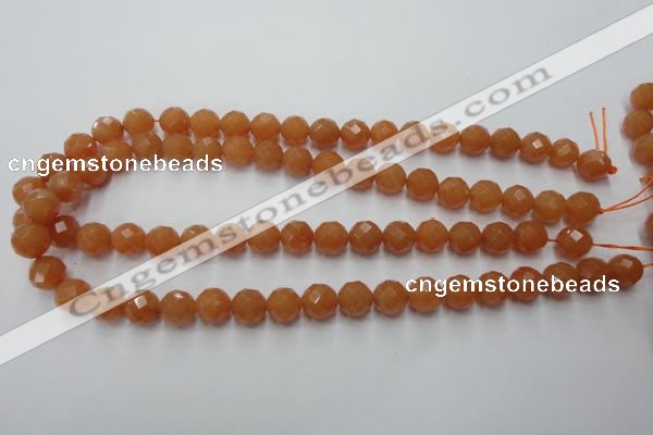 CAJ363 15.5 inches 10mm faceted round red aventurine beads wholesale