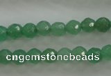 CAJ409 15.5 inches 4mm faceted round green aventurine beads