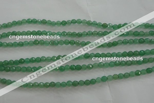 CAJ409 15.5 inches 4mm faceted round green aventurine beads