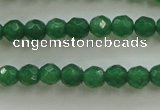 CAJ410 15.5 inches 4mm faceted round green aventurine beads