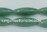 CAJ52 15.5 inches 10*30mm rice green aventurine jade beads wholesale