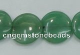 CAJ55 15.5 inches 20mm flat round green aventurine jade beads wholesale