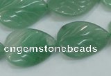 CAJ56 15.5 inches 18*25mm twisted leaf green aventurine jade beads