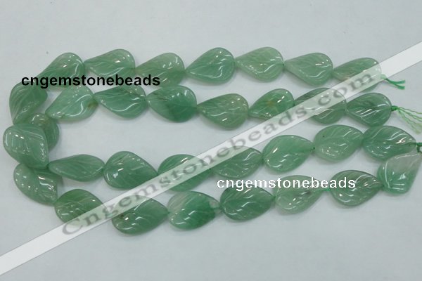 CAJ56 15.5 inches 18*25mm twisted leaf green aventurine jade beads