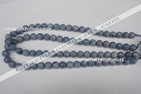 CAJ563 15.5 inches 10mm faceted round blue aventurine beads wholesale