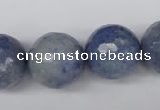 CAJ567 15.5 inches 18mm faceted round blue aventurine beads wholesale