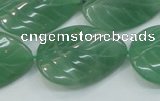 CAJ57 15.5 inches 22*30mm twisted leaf green aventurine jade beads