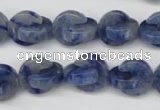 CAJ582 15.5 inches 12*12mm curved moon blue aventurine beads wholesale