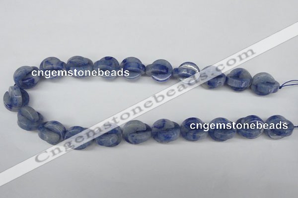 CAJ584 15.5 inches 16*16mm curved moon blue aventurine beads wholesale