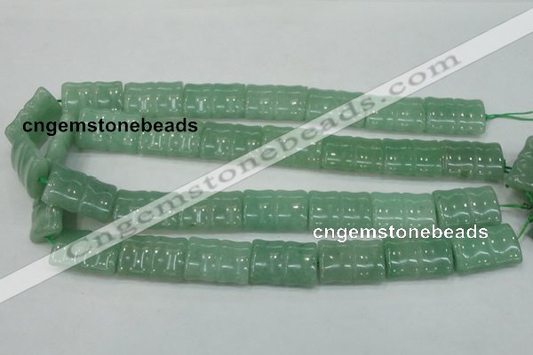 CAJ60 15.5 inches 18*25mm flat bamboo green aventurine jade beads