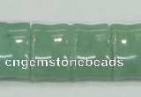 CAJ61 15.5 inches 22*30mm flat bamboo green aventurine jade beads