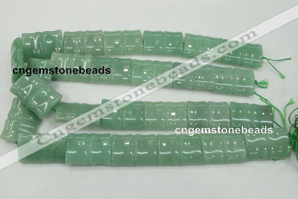 CAJ61 15.5 inches 22*30mm flat bamboo green aventurine jade beads