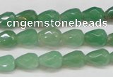 CAJ638 15.5 inches 8*10mm faceted teardrop green aventurine beads