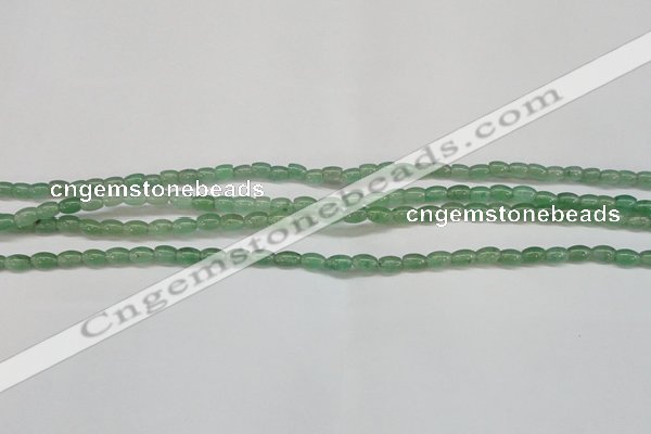 CAJ640 15.5 inches 4*6mm rice green aventurine beads