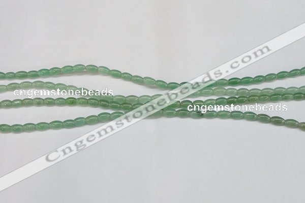 CAJ641 15.5 inches 5*8mm rice green aventurine beads