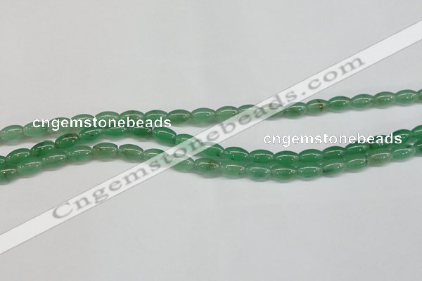 CAJ642 15.5 inches 6*9mm rice green aventurine beads