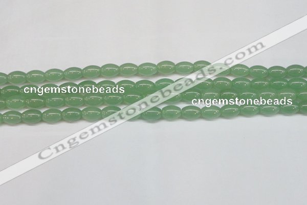 CAJ645 15.5 inches 8*12mm rice green aventurine beads