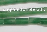 CAJ648 15.5 inches 6*12mm faceted tube green aventurine beads