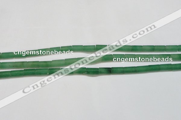 CAJ648 15.5 inches 6*12mm faceted tube green aventurine beads