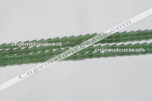 CAJ660 15.5 inches 8*10mm cone green aventurine beads